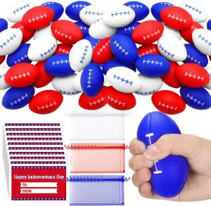 Wettarn 30 Sets Independence Day Foam Football Sports Stress Ball July of 4th Patriotic Foam Ball Bulk Football Party Favors Gift Relief Foam Balls for Party Favors Parade Throw Supplies