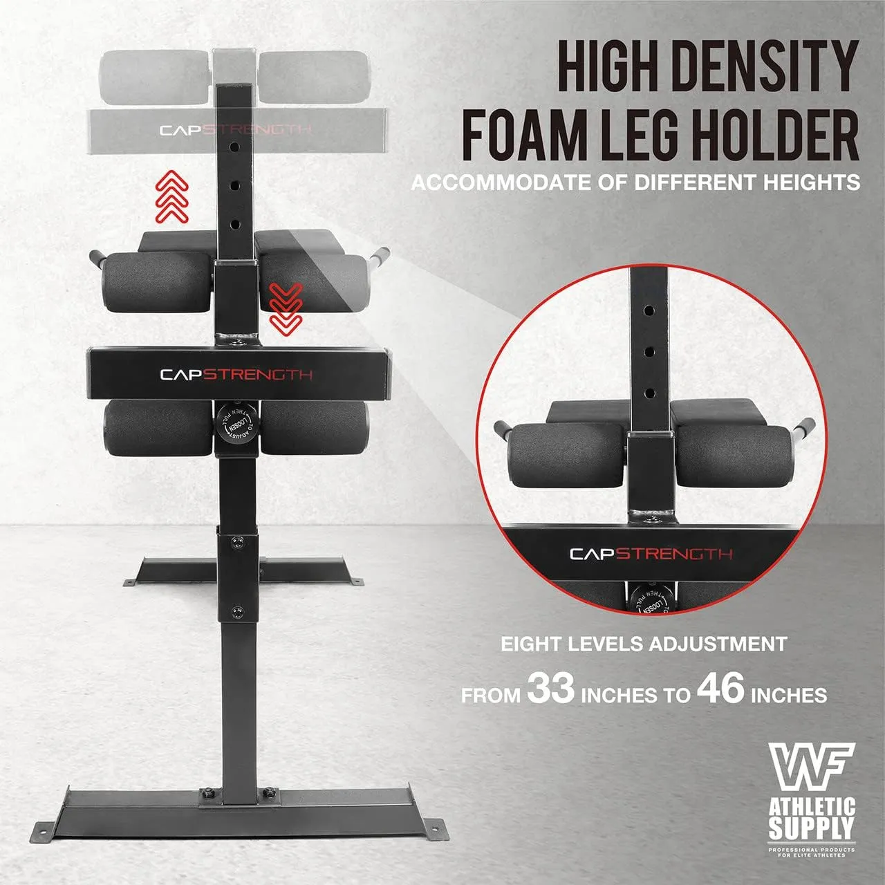 WF Athletic Supply 45/90 Degree Strength Roman Chair with Handle, Adjustable Hyperextension Ab Bench Multi-Functional Back Machines, Muscle Strength Training Fitness Weight Bench for Full Body Workout