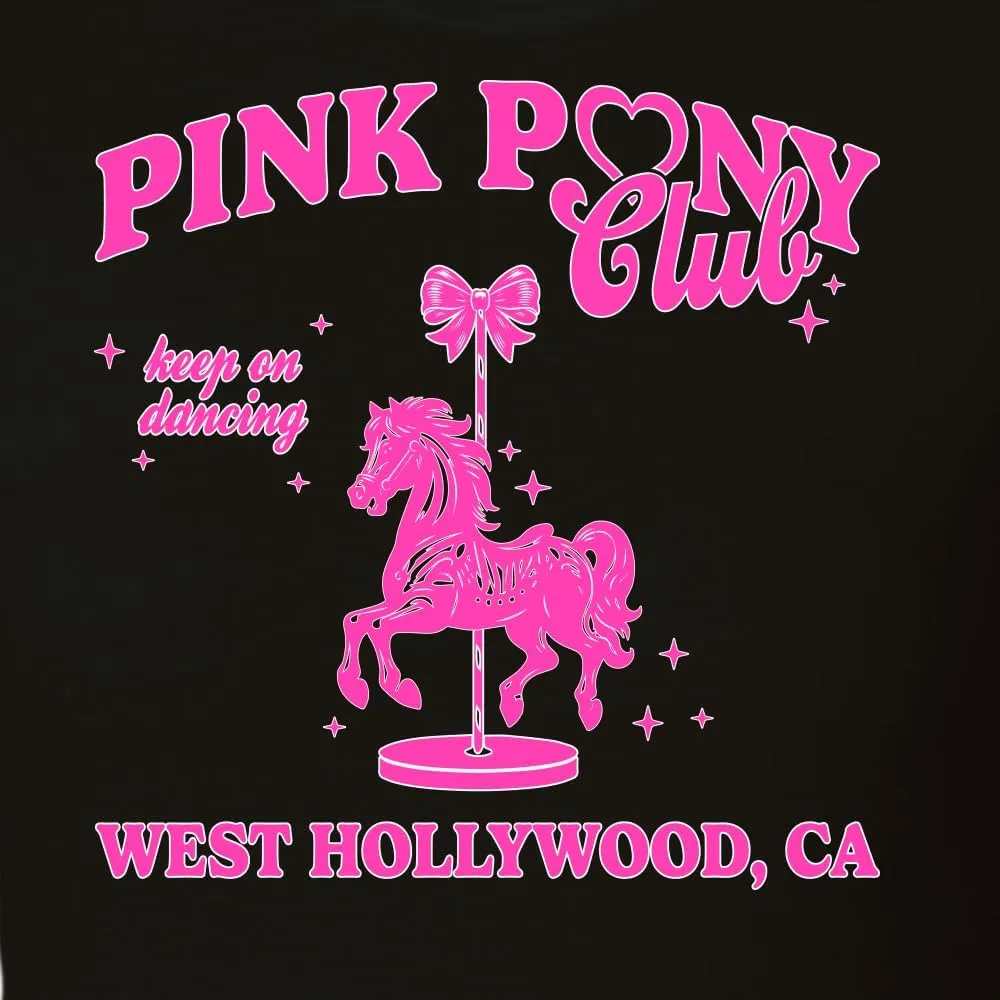 Wild Bobby Pink Pony Club West Hollywood California Logo | Fan Lyrics Music Concert Merch Womens Slim Fit Junior Tee