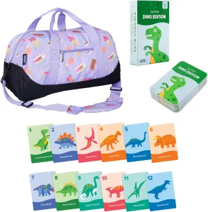 Wildkin Overnighter Duffel Bag and Go Fish! Card Game Bundle: Dive into Fun - Playful Adventures Packed and Ready to Go (Sweet Dreams)