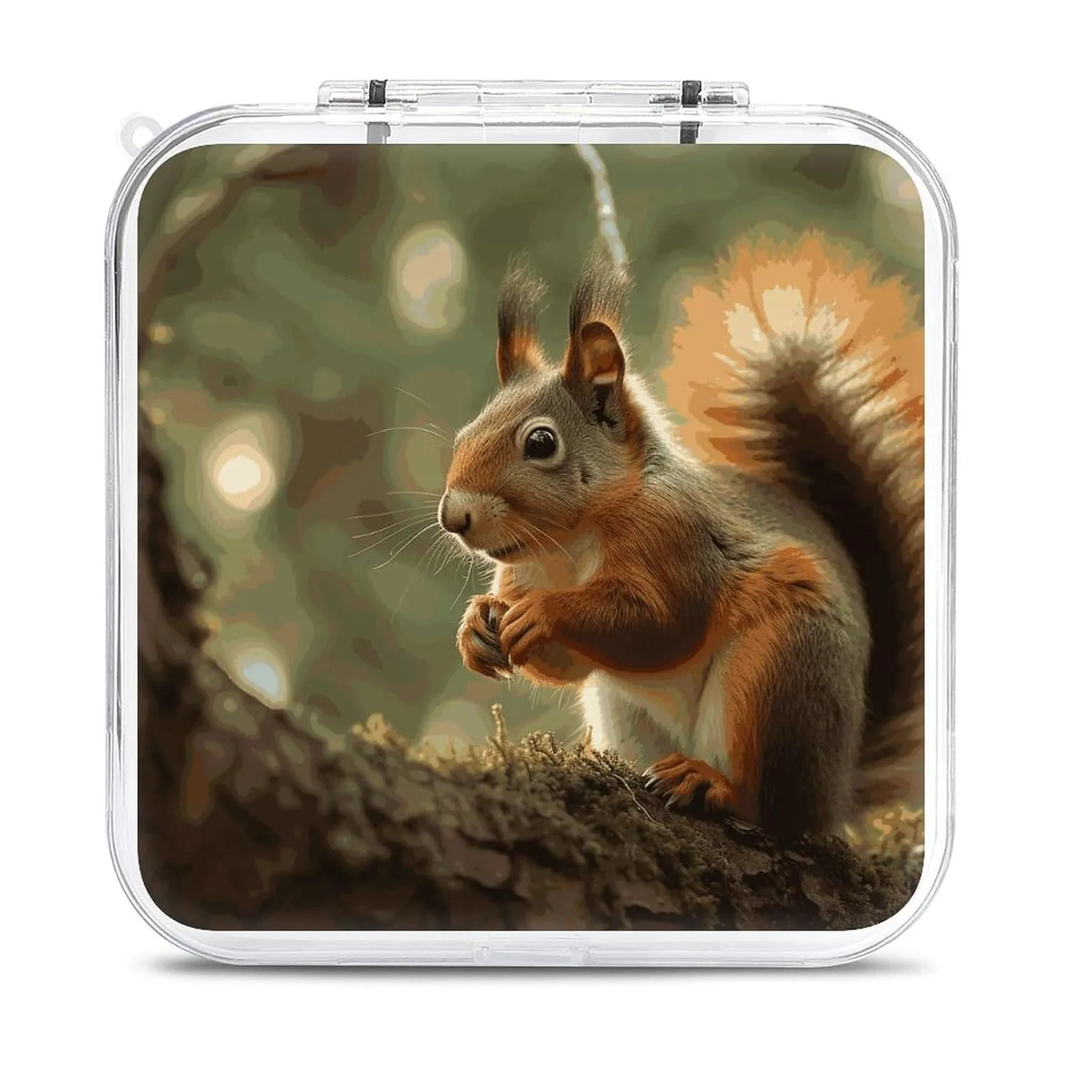 Wildlife Forest Squirrel Switch Game Case Switch Game Holder Cartridge Case Storage 12 Games & 2 Micro Sd Card Slots, Travel Carry Cases, Portable Games Card Storage, Hard Shell, Buckle Closure