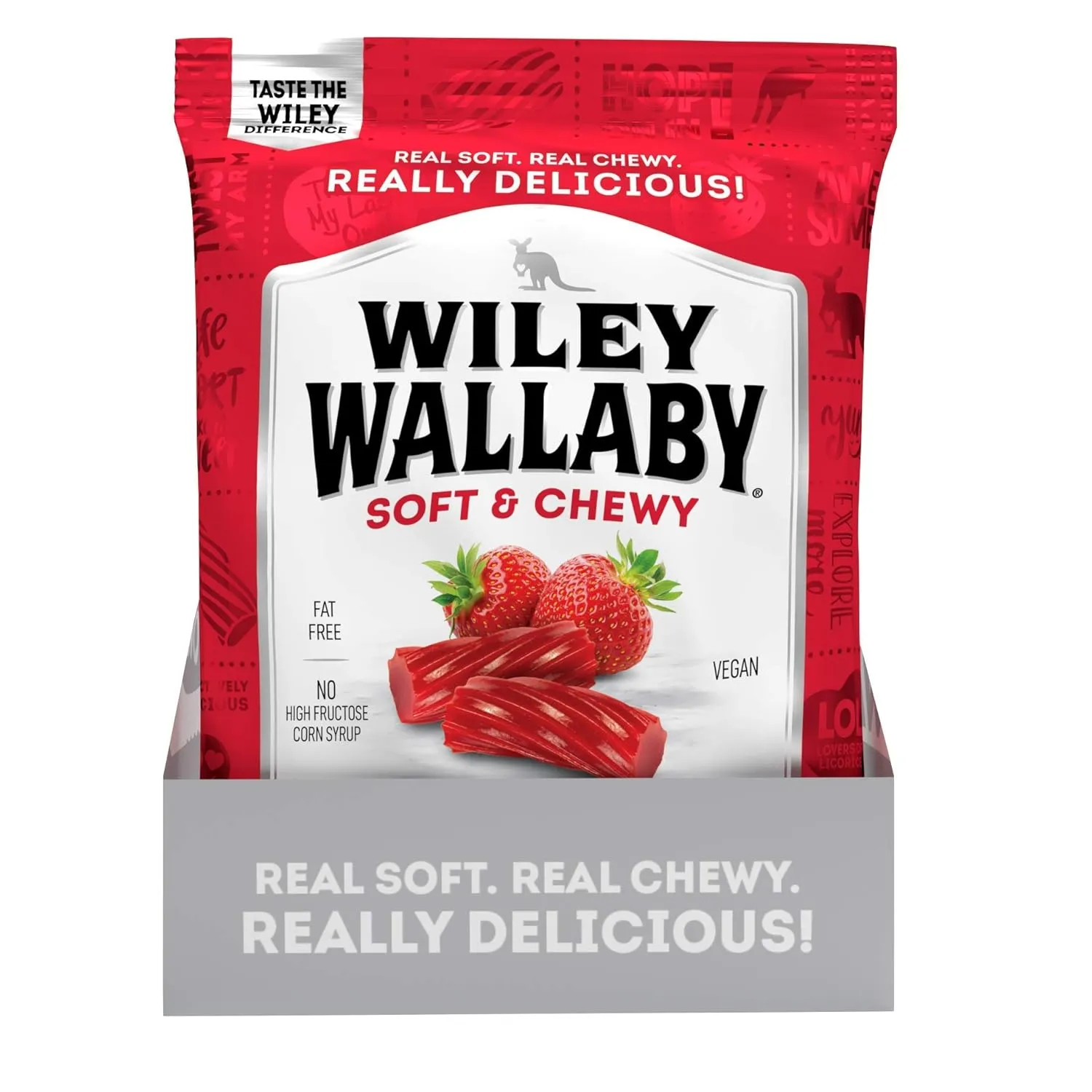 Wiley Wallaby Classic Red Licorice, 4 Ounce Bags, 16 Count
