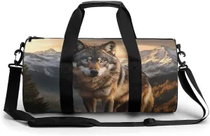 Wolf Wildlife Forests Gym Bag Travel Duffel Bag Lightweight Carry On Weekender Bag Tote Bags for Women Men