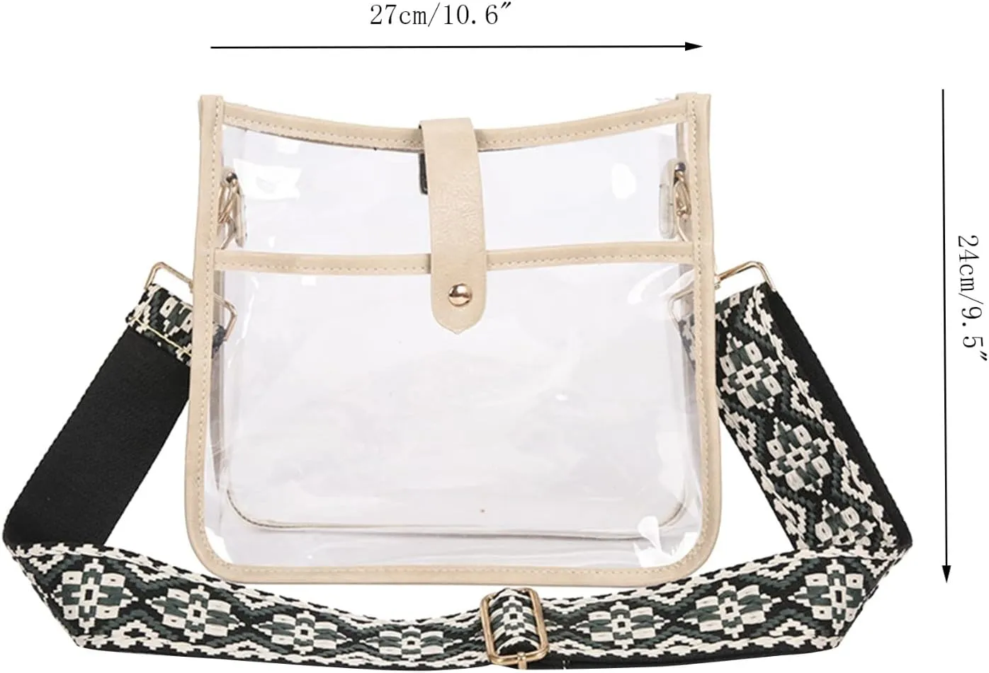Women Bag Fashion Transparent Shoulder Bag Color Leopard Shoulder Strap Crossbody Bags Fashion Bags (Brown, One Size)