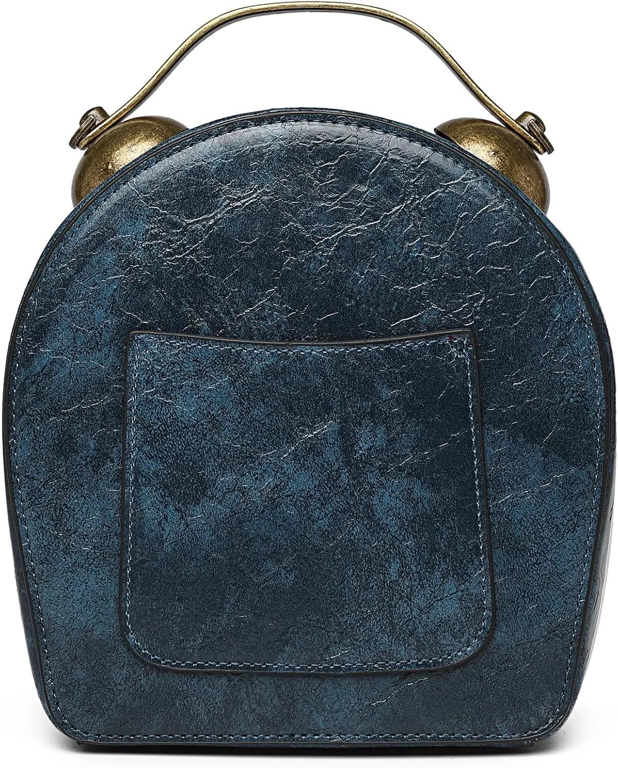 Women Classic Retro Clock Shaped Crossbody Shoulder Bag Handbag PVC Unique Novelty Clock Purse