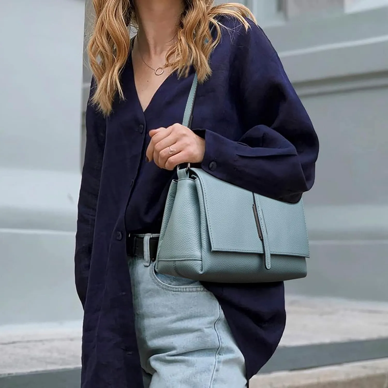 Women Genuine Leather Shoulder Bags Classic Crossbody Purses for Lady Handbag