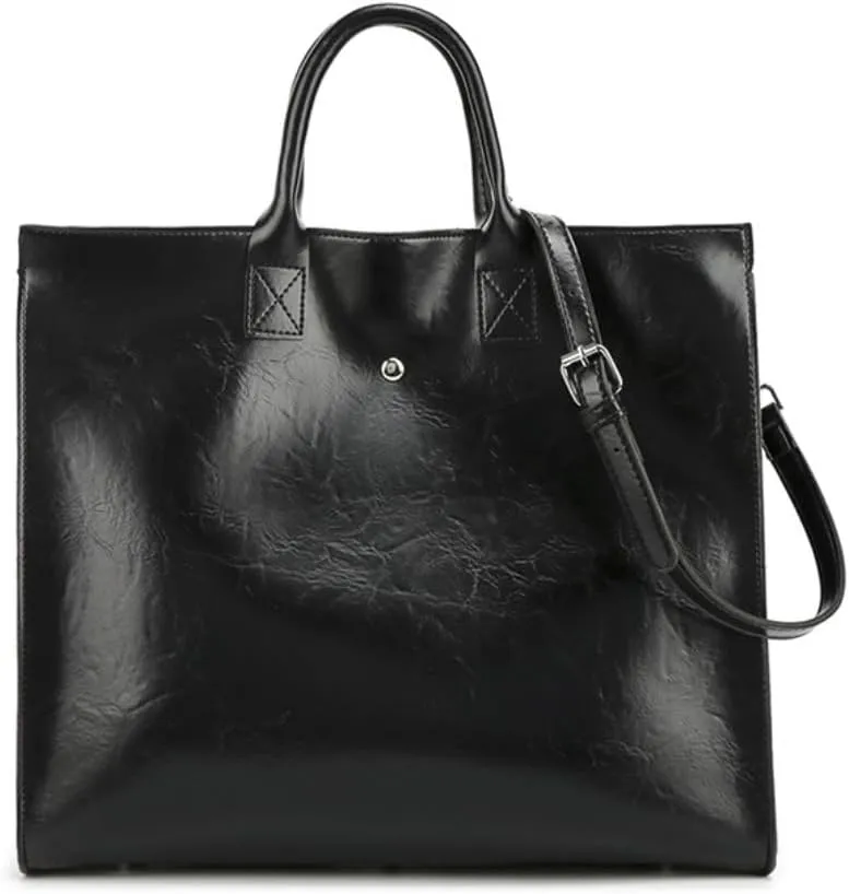 Women Large Capacity Tote Bags Vintage Genuine Leather Purses Handbags Ladies Commuter Bag Crossbody Bag