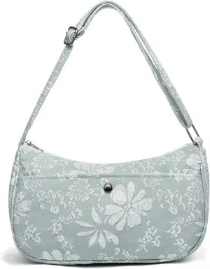 Women Shoulder Handbags Trendy Small Crossbody Bags Prints Hobo Bags with Zipper Crescent Purse For Ladies