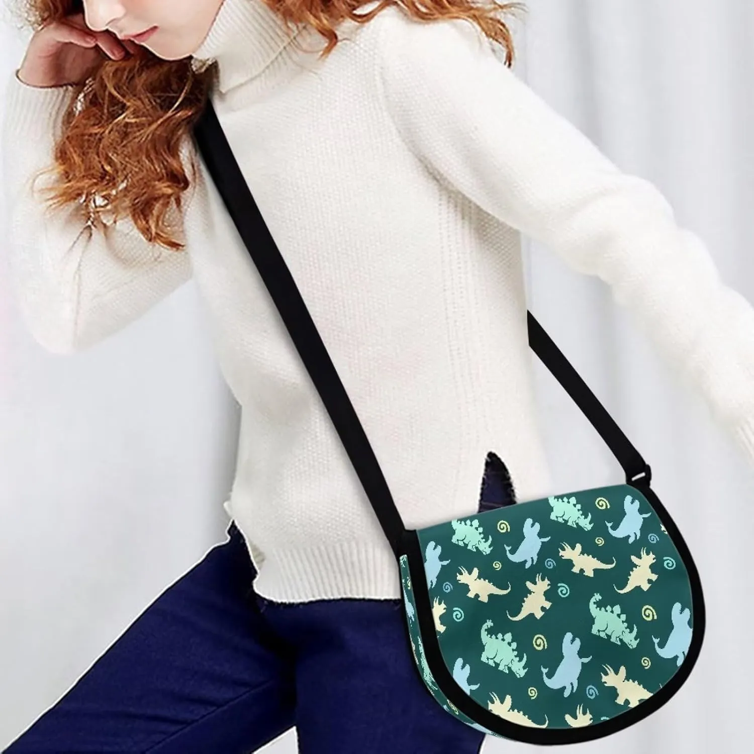 Women Small Tote Bag Van Gogh Starry Night Modern Abstract Aesthetic Colorful Casual Satchel Pack Semi Circle Bag