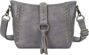 Women Tassel Zipper Crossbody Bag Braided Shoulder Bags Purse Fashion Travel Bag Satchel Adjustable Shoulder Strap