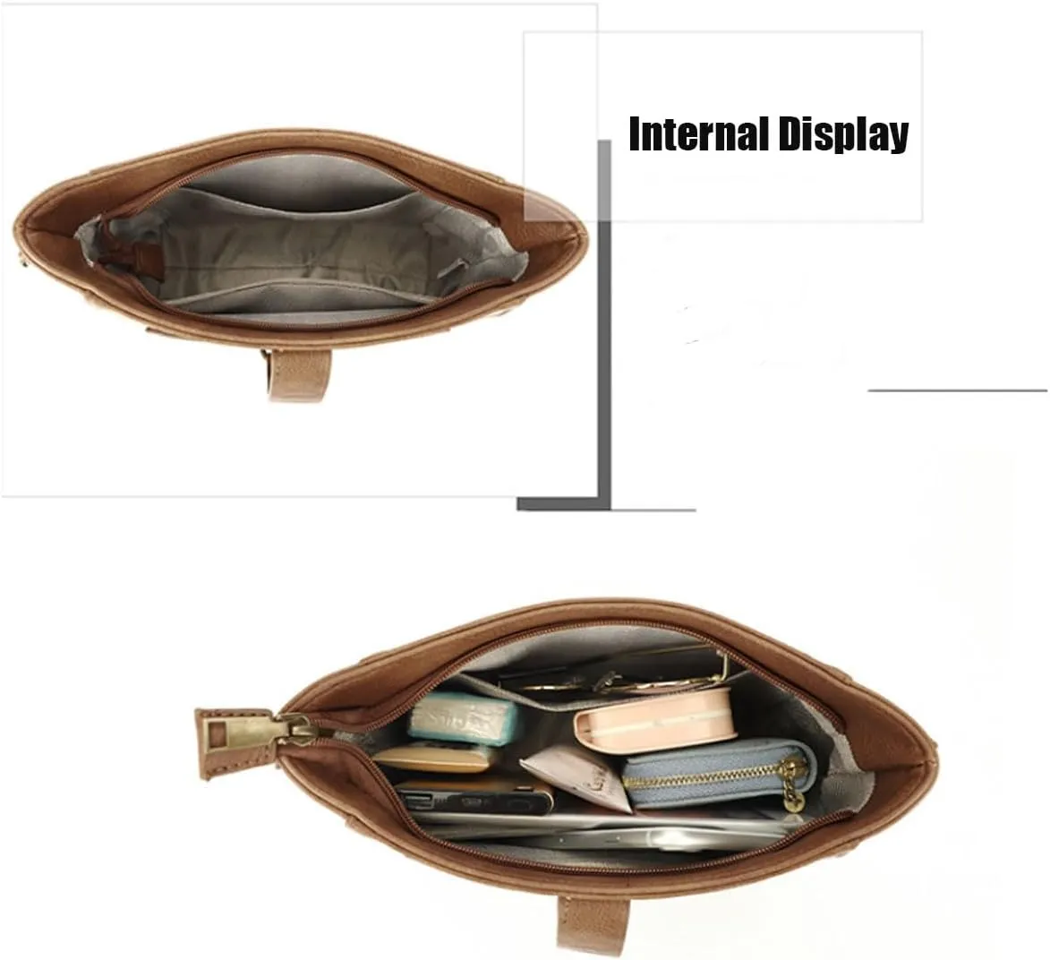 Women Tassel Zipper Crossbody Bag Braided Shoulder Bags Purse Fashion Travel Bag Satchel Adjustable Shoulder Strap
