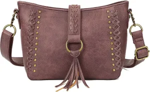 Women Tassel Zipper Crossbody Bag Braided Shoulder Bags Purse Fashion Travel Bag Satchel Adjustable Shoulder Strap