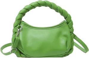 Womens Cloud Handbag Purse Trendy Tote Vegan Leather Hobo Shoulder Bag Woven Handle Cute Crossbody Bags