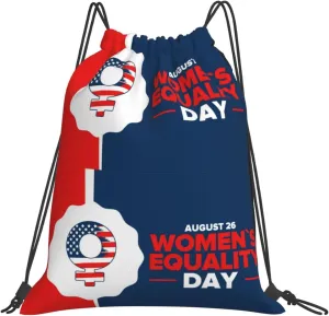 Women'S Equality Day 2024 Drawstring Backpack Rucksack Sackpack Travel Bags String Yoga Bags For Women Men 16 * 24 Inches, White
