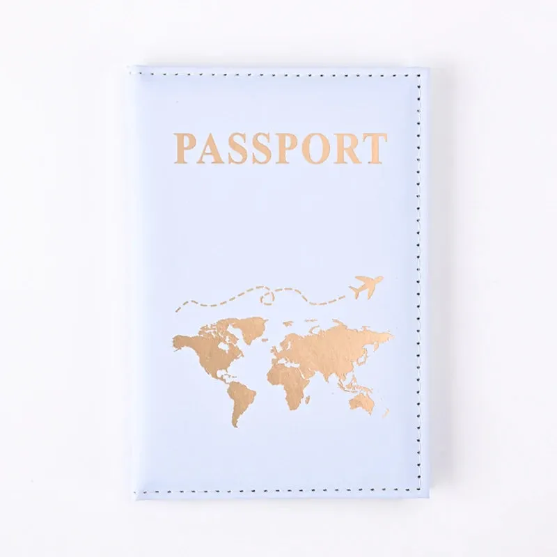 World Map Leather Passport Cover