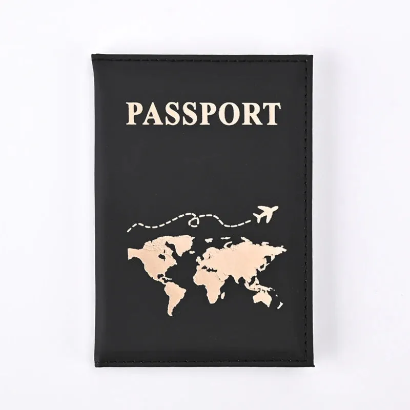 World Map Leather Passport Cover