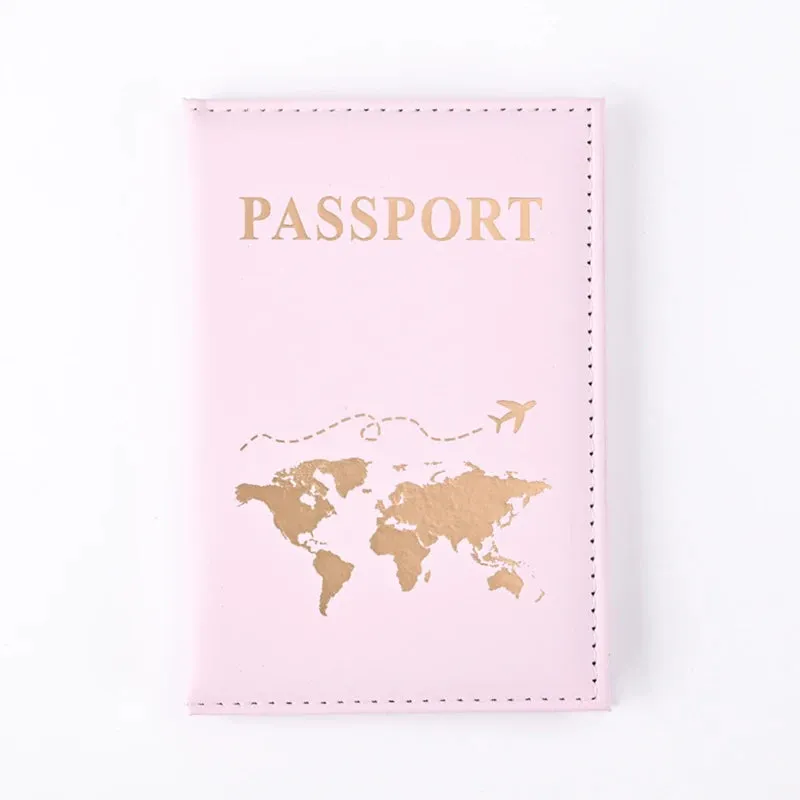 World Map Leather Passport Cover
