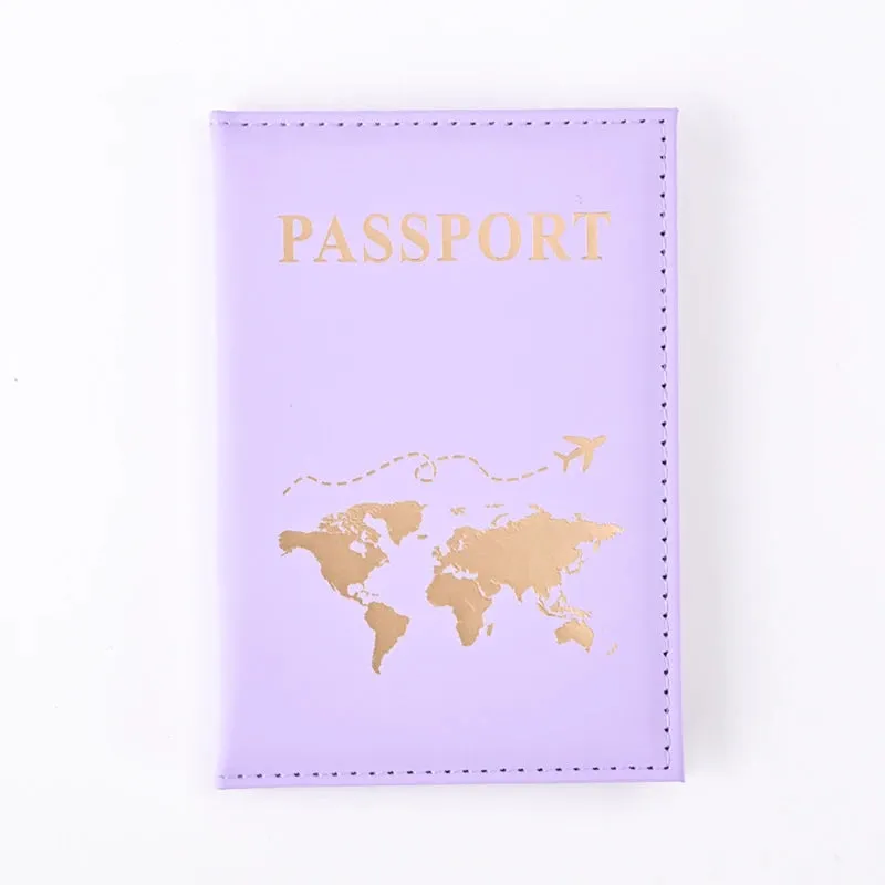 World Map Leather Passport Cover