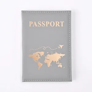 World Map Leather Passport Cover