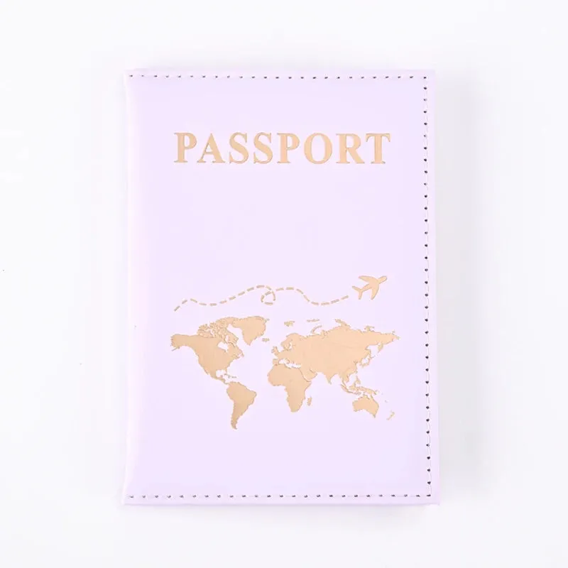 World Map Leather Passport Cover
