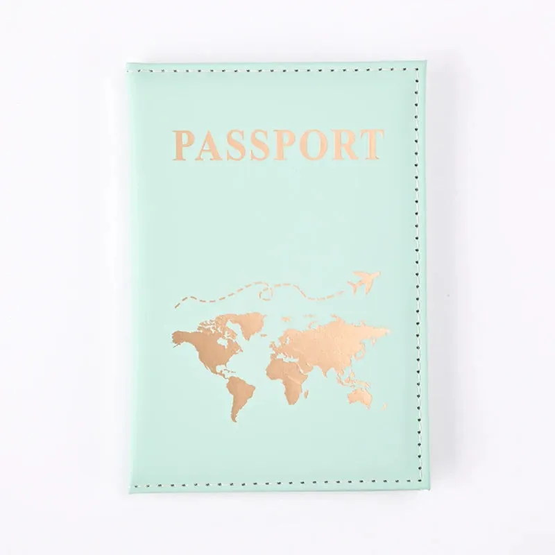 World Map Leather Passport Cover