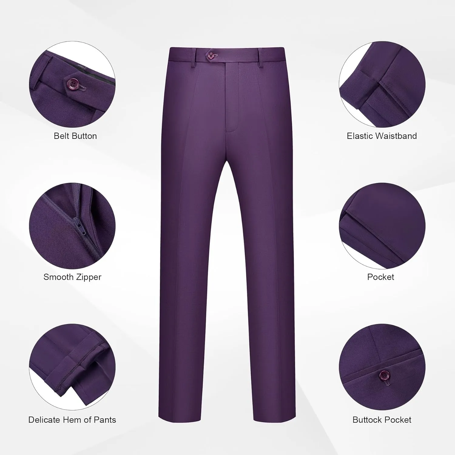 WULFUL Men's 2 Piece Slim Fit Suit Set One Button Blazer Jacket Pants Tuxedo Set for Party, Wedding and Business