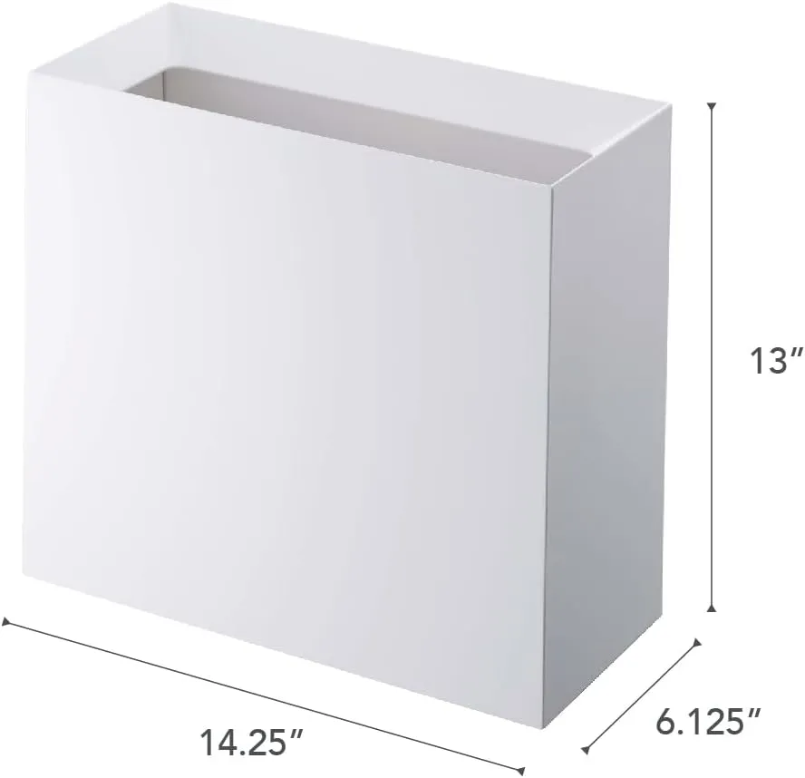 YAMAZAKI Home Tower Trash Can - Modern Garbage Waste Basket with Handle for Kitchen Bedroom Bathroom Office - Wide - Abs Plastic - 4 Gallons, 15 Liters