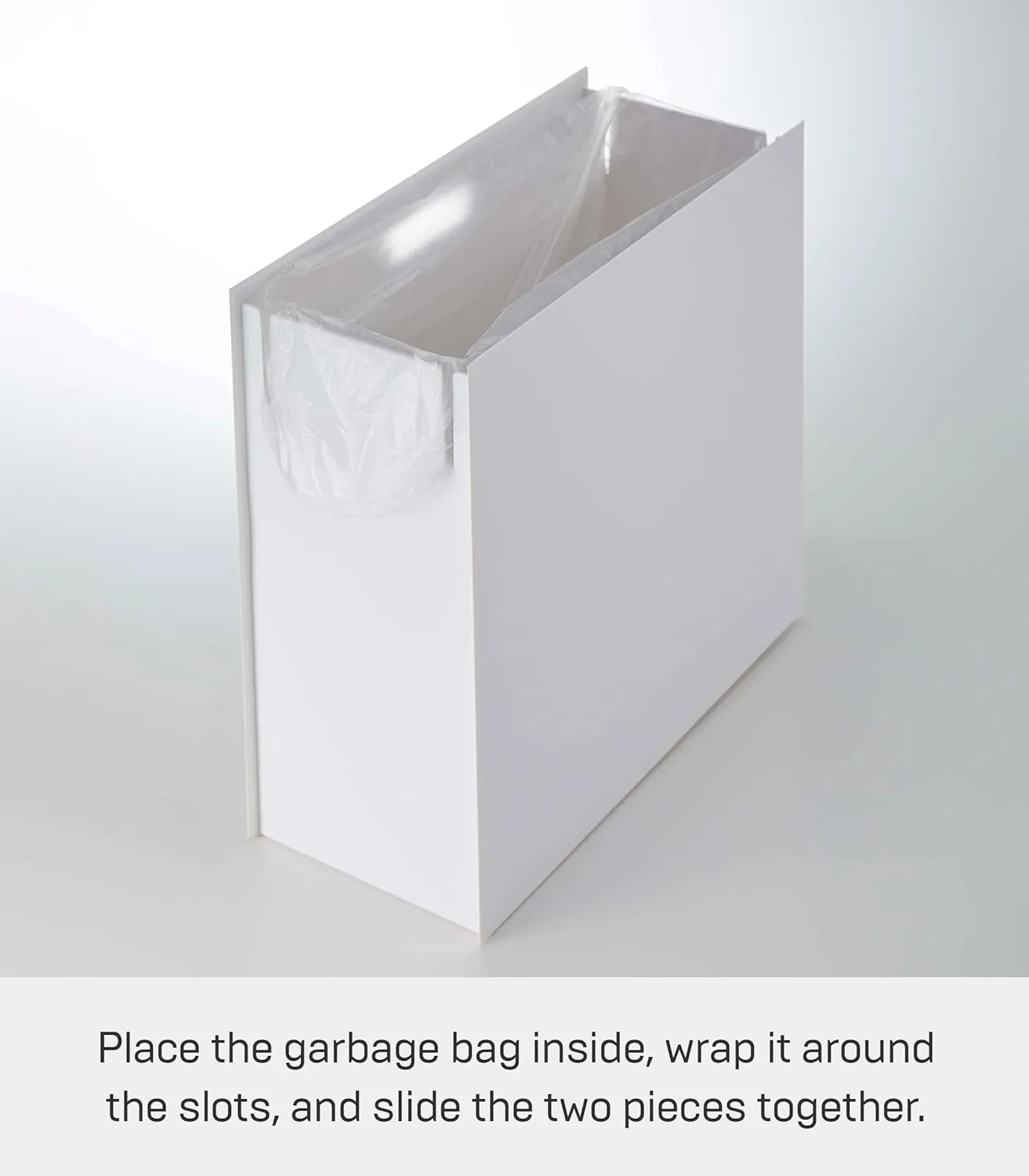 YAMAZAKI Home Tower Trash Can - Modern Garbage Waste Basket with Handle for Kitchen Bedroom Bathroom Office - Wide - Abs Plastic - 4 Gallons, 15 Liters