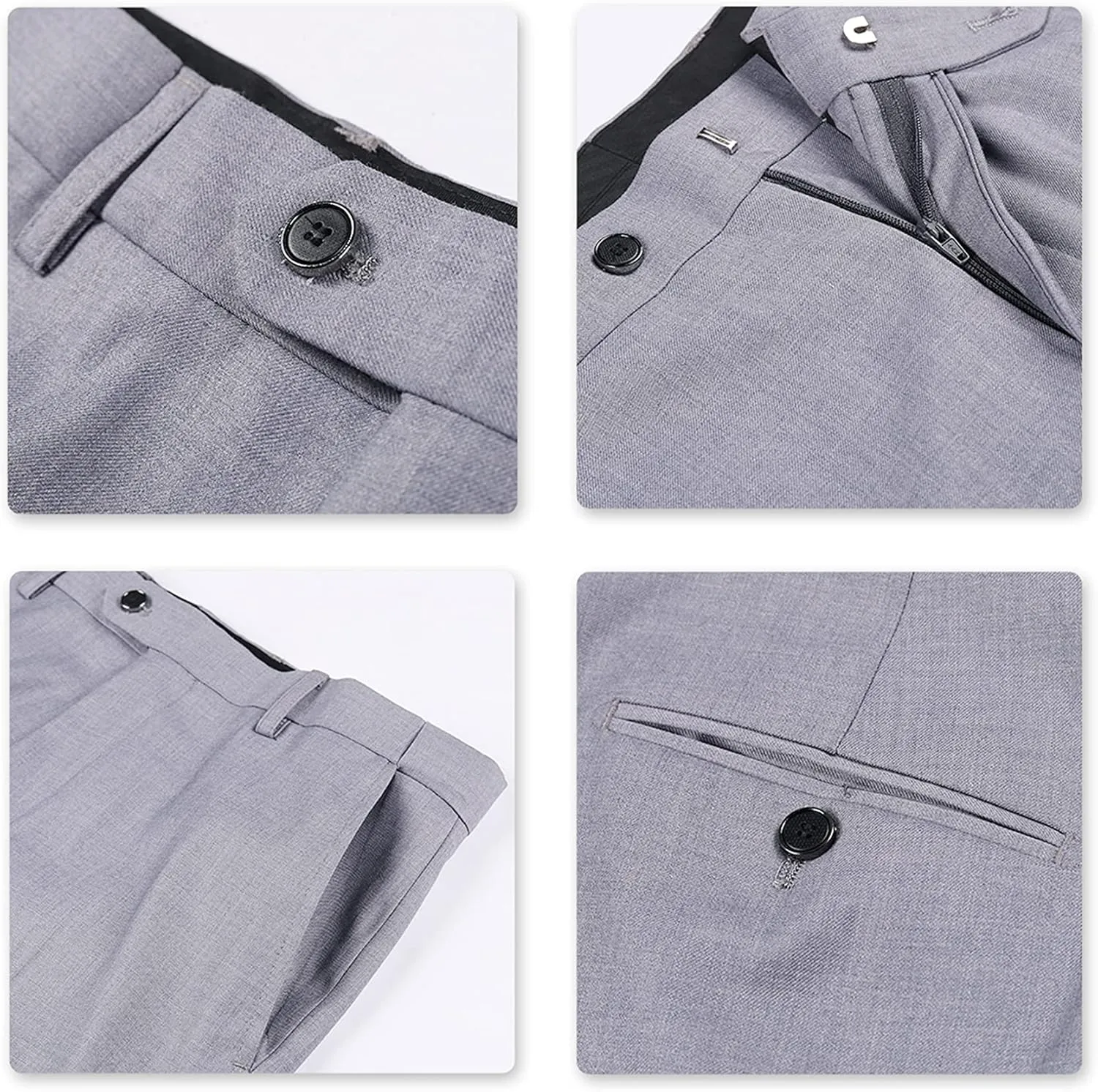 YFFUSHI Men's 3 Piece Suit Set Slim Fit One Button Solid Jacket Vest Pants with Suit Bags