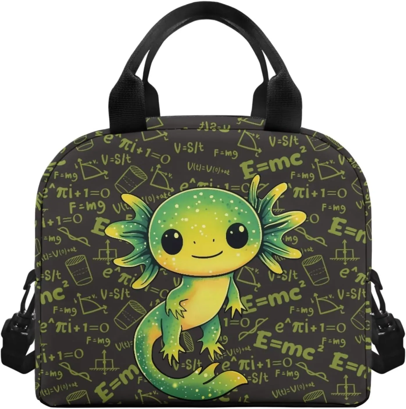 Ystardream Boys Green Axolotl Backpack for 5Th Grade School Bag with Luch Bag for Boys 17 Inch Middle School Daypack with Large Capacity Design Trendy Math Equation Print Pencil Case