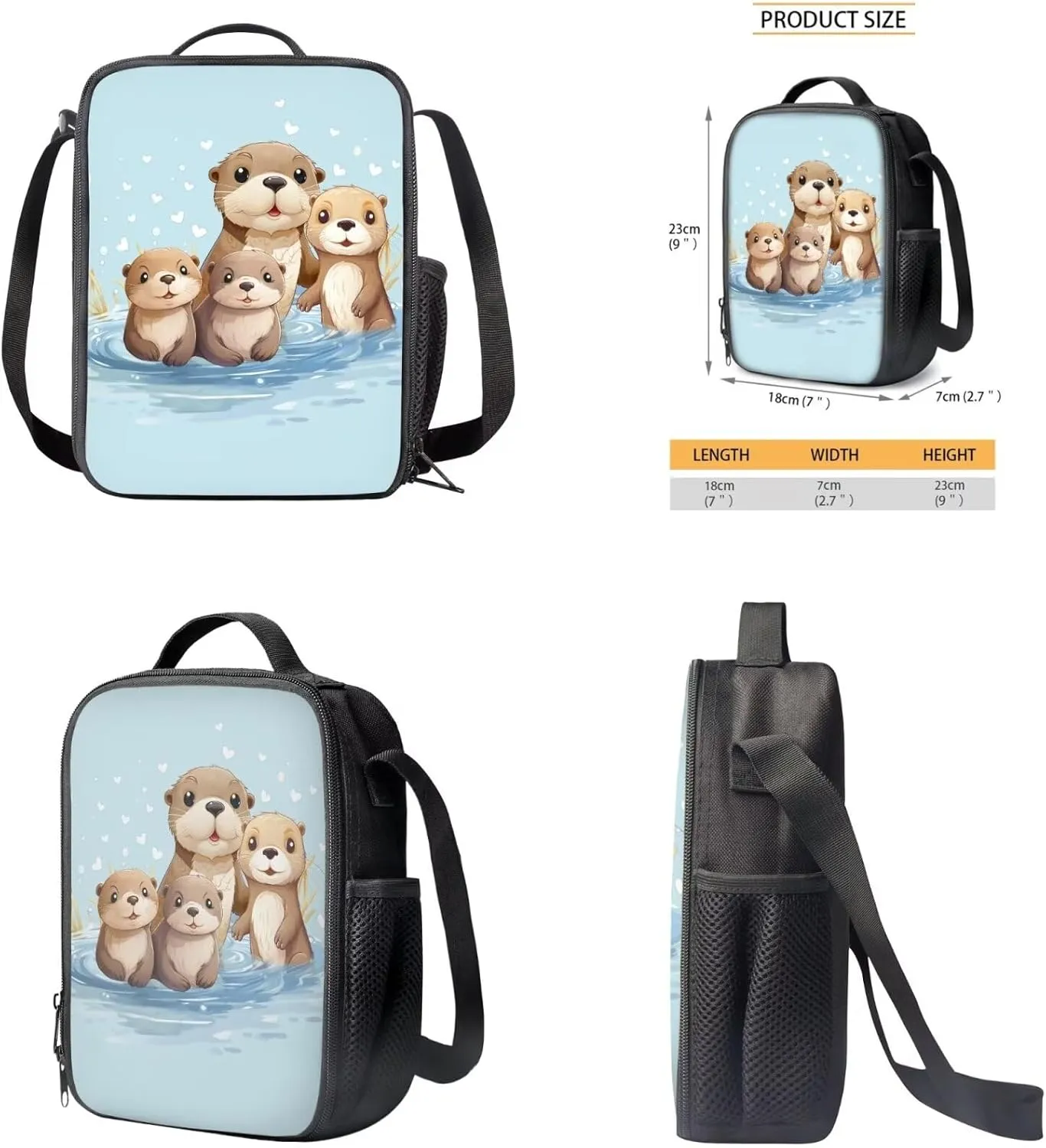 Ystardream Cute Sea Otter Backpack for School Girls Toddler Backpacks for Girls 2-4 Purple Kids School Bag with Lunch Bag Kindergarten School Bag Bookbag 3pcs Backpack Sets Blue