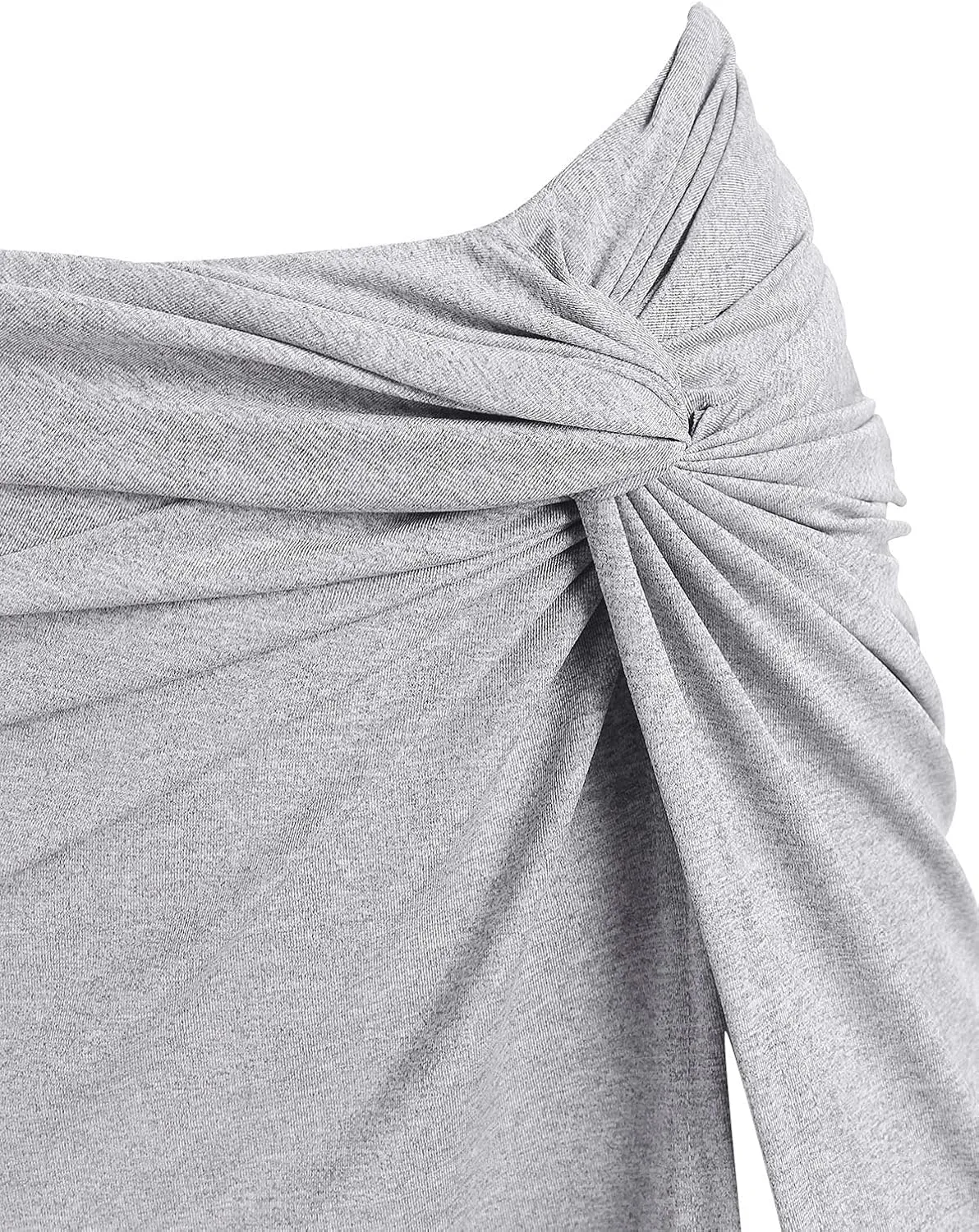 ZAFUL Women's Casual Sleeveless Summer Solid Marled Crop Top and Draped Ruched Maxi Skirt Set Two Piece Dress