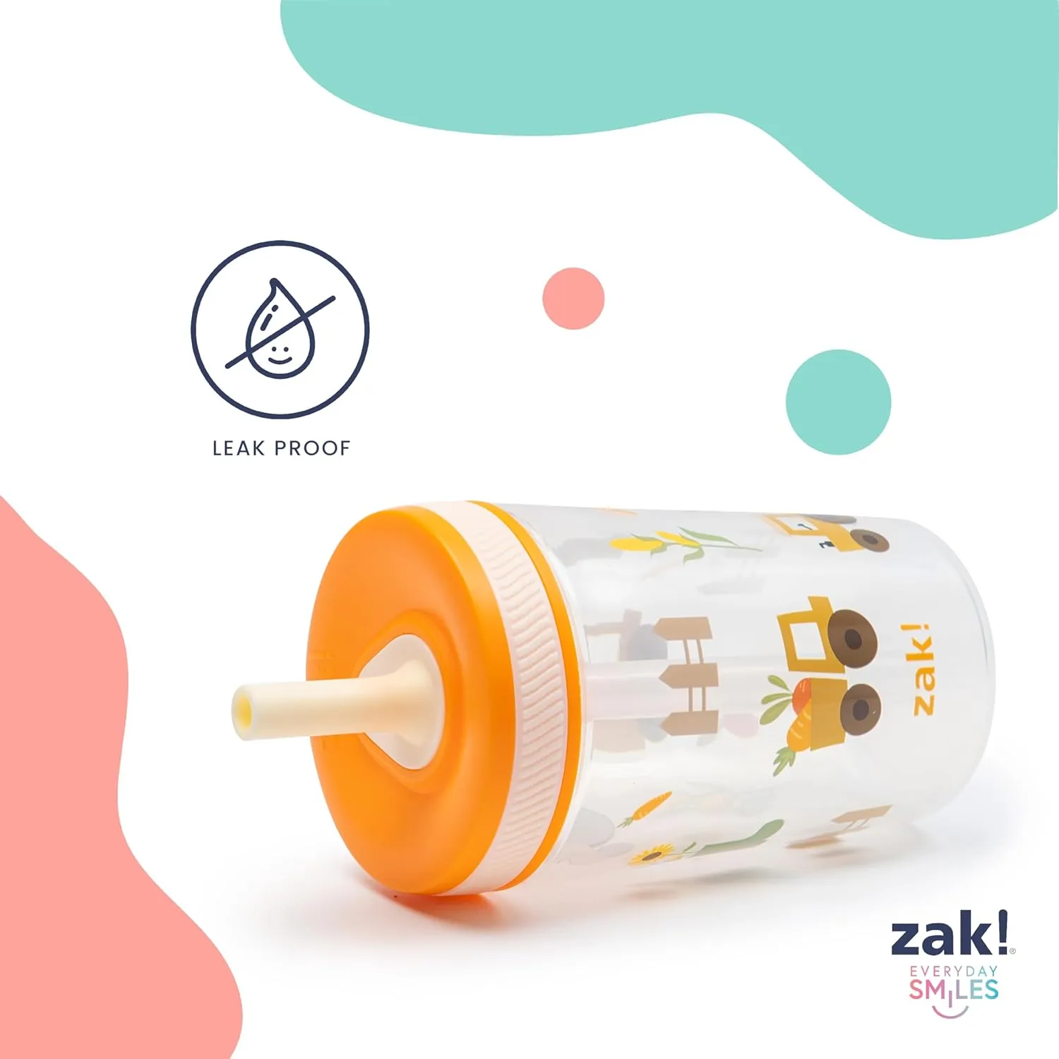 Zak Designs 15oz Baby Shark Kelso Tumbler Set, Leak-Proof Screw-On Lid with Straw Made of Durable Plastic and Silicone, Perfect Bundle for Kids (2pcs Set)