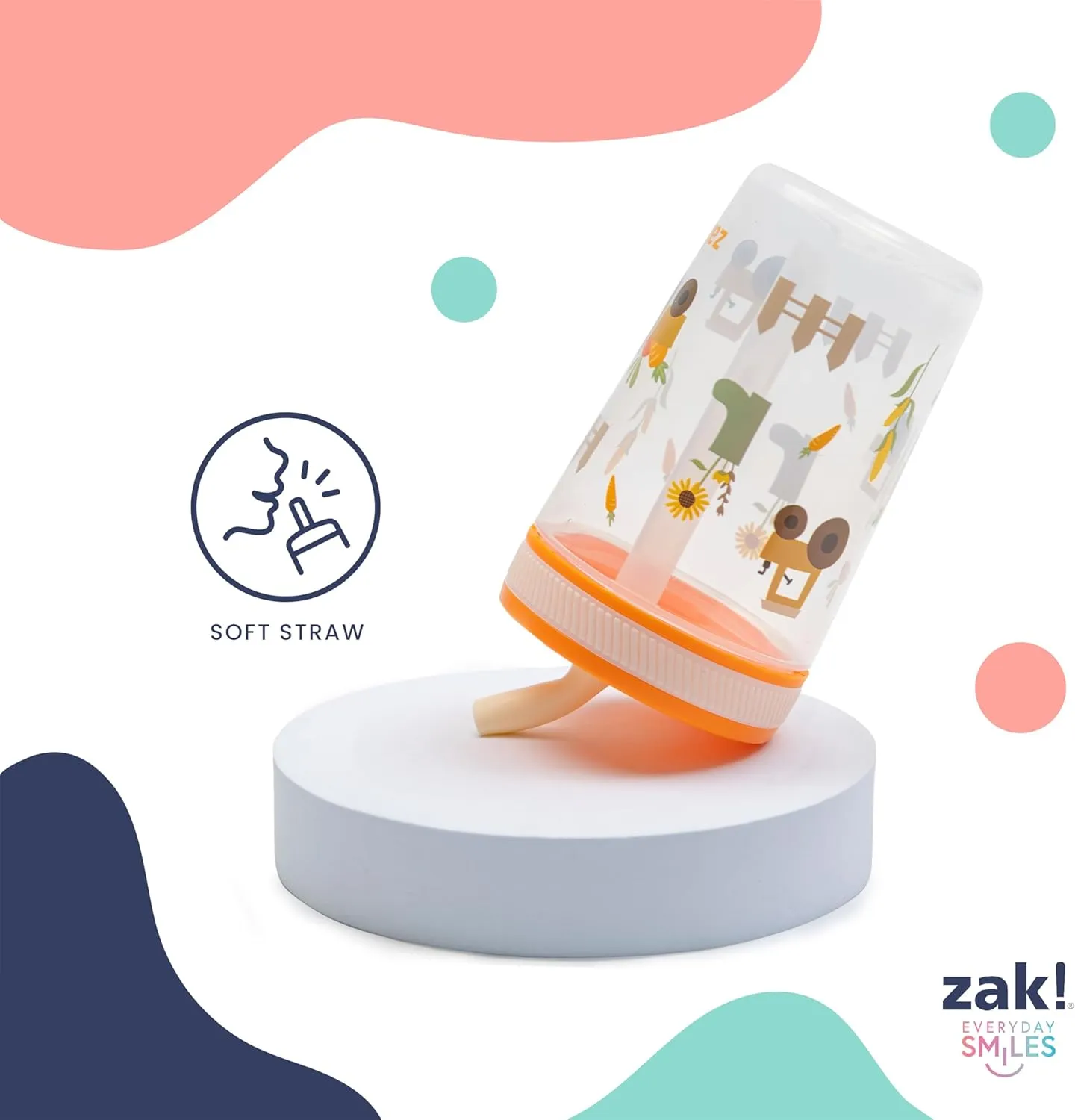 Zak Designs 15oz Baby Shark Kelso Tumbler Set, Leak-Proof Screw-On Lid with Straw Made of Durable Plastic and Silicone, Perfect Bundle for Kids (2pcs Set)