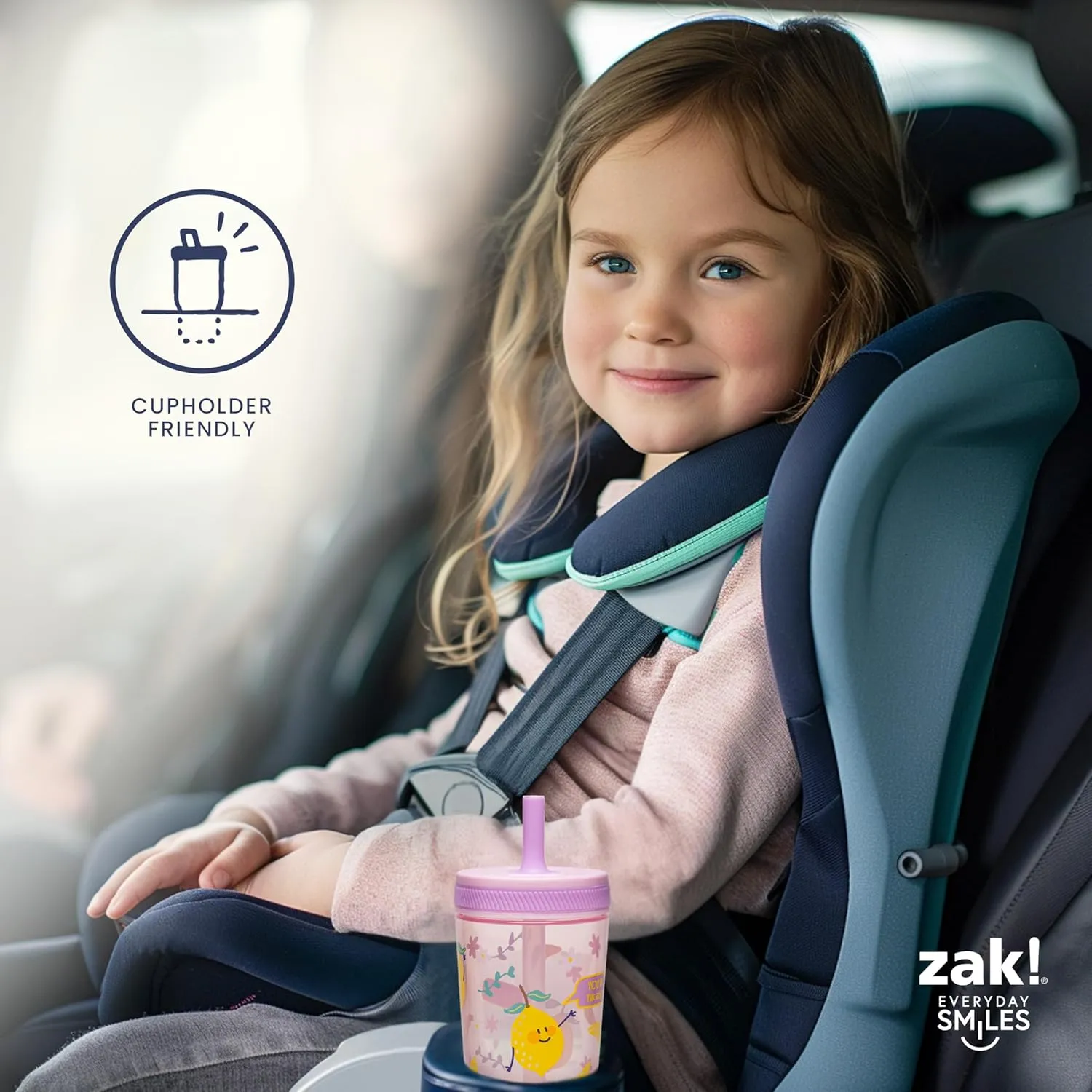 Zak Designs Kelso 15 oz Tumbler 2pc Set, (Campout) Leak-Proof Screw-On Lid with Straw Made of Durable Plastic and Silicone, Perfect Cup Bundle for Kids