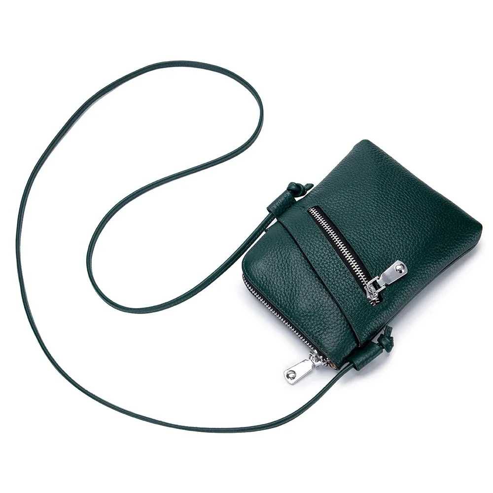 Zency Soft Genuine Leather Handbag Small Design Mobile Phone Wallet High Quality Women's Shoulder Strap Bag Card Holder Bags