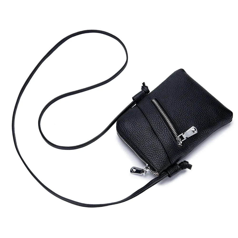 Zency Soft Genuine Leather Handbag Small Design Mobile Phone Wallet High Quality Women's Shoulder Strap Bag Card Holder Bags