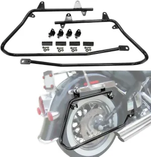 ZXMOTO Black Hard Saddlebags Conversion Brackets Mount Set w/Hardware fit for Harley Davidson Heritage Softail 1986-2013